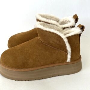 Koolaburra Koola Ultra Mini Platform Womens Boots 9 -Chestnut-